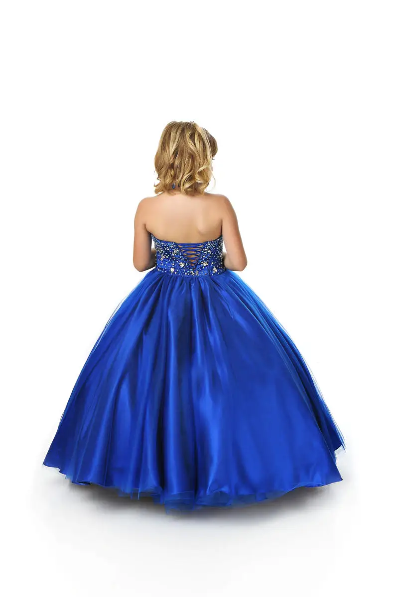 Cswdocy Crystal Beaded Corset Princess Girls Pageant Dress Junior  Flower Girl Dress For Wedding Birthday Formal Competition