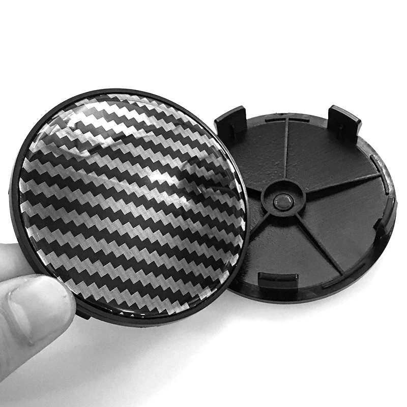 4Pcs Blank No Logo 3D Carbon Fiber Veins Sticker 68mm Car Wheel Center Cap Fit For BMW 68mm Size Wheel Cap Rim Centre Hub Cover