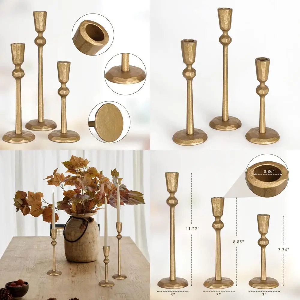 

Набор из 3 винтажных латунных подсвечников для декора, свадеб, ужинов и вечеринок