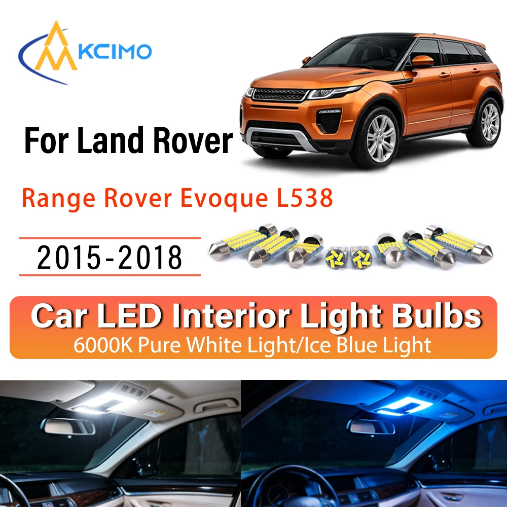 Premium LED Interior Lights For Land Rover Range Rover Evoque L538 2015-2018, Blue Light, White Light Kit Long Lasting