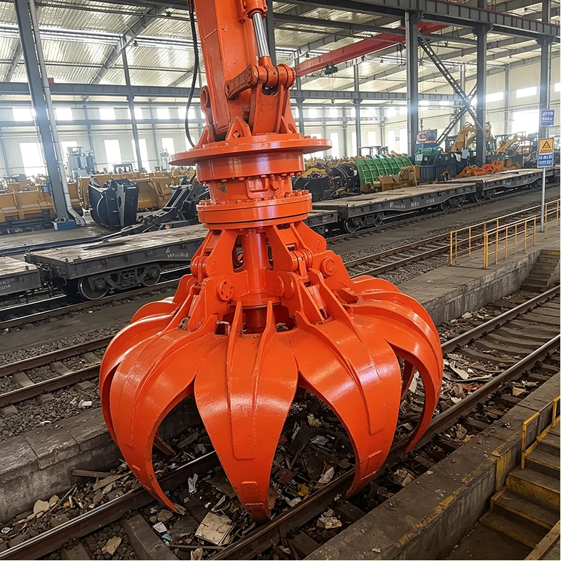 Heavy Capacity Excavator Grab Attachment Hydraulic Grapple for Steel Scrap Loading Recycling Yard and Material Handling