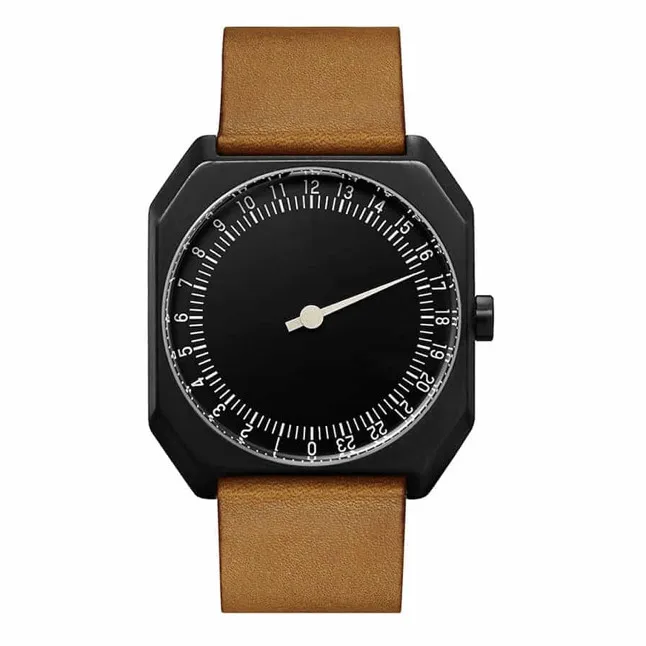 SKU Personalized Retro Single-Hand 24-Hour Watch for Men Luxury Business Casual Waterproof Quartz Wristwatch Fashion Classic