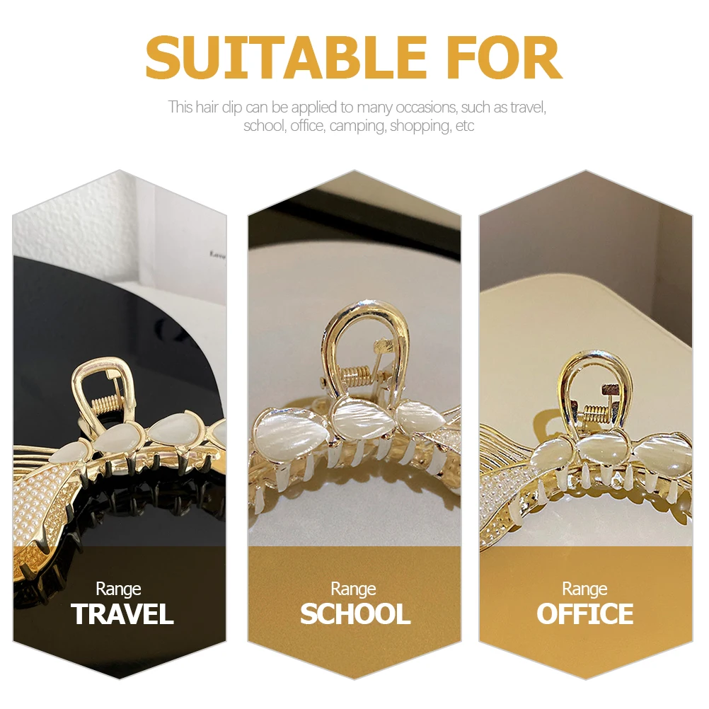 

Pearl Clip Mermaid Tail Claw Clips Back Alloy Barrette Stylish Women Hair Accessories Wide Uses Durable Practical Daily Life