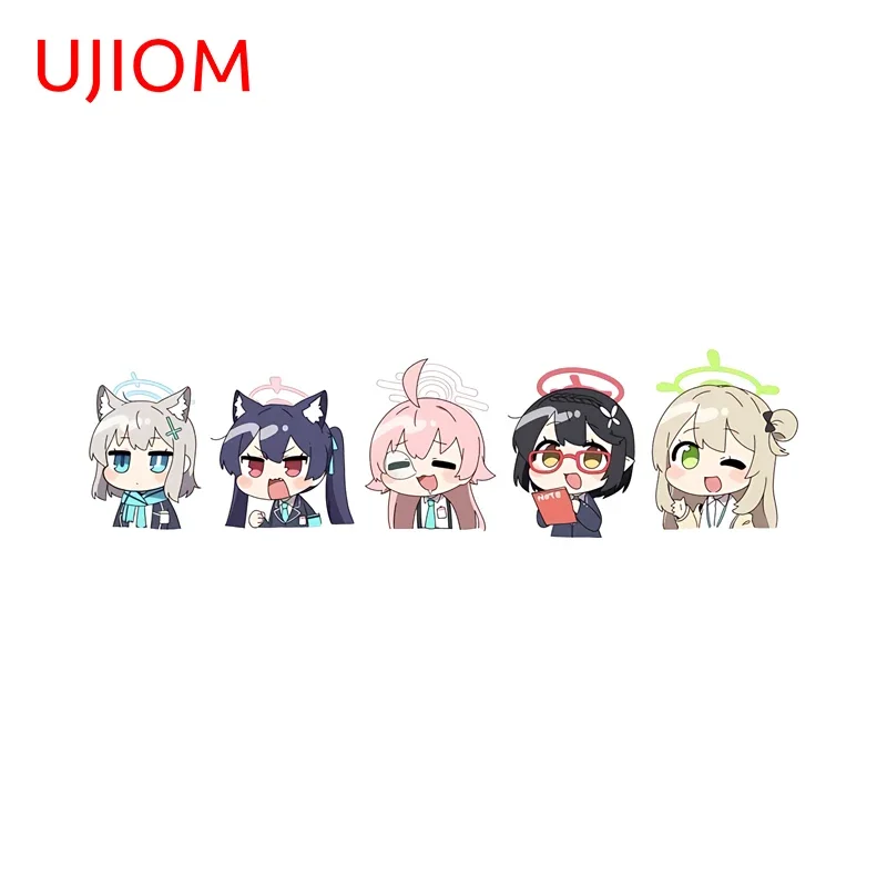 UJIOM Kawaii Blue Archive Girls Wall Sticker Funny Shiroko Kids Room Cartoon Decals Attractive Living Room Window Accessories