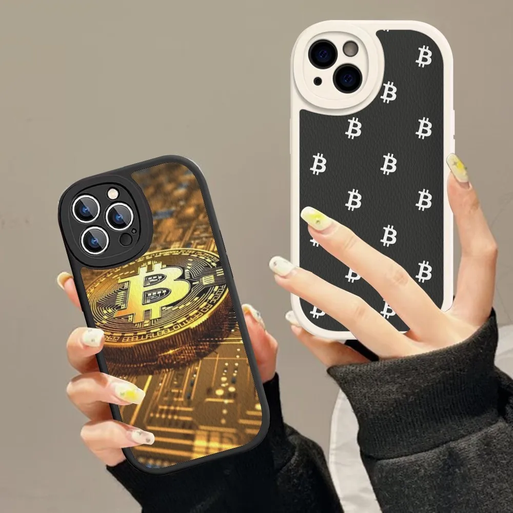 

B-Bitcoin-N Pattern Phone Case Hard Leather For IPhone 16 15 14 13 12 Mini 11 14 Pro Max Xs X Xr 7 8 Plus Fundas