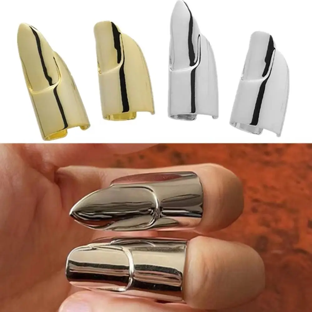 Fashion Metal Nail Cover Ring Cosplay Hip Hop Finger Ring Party Jewelry Punk Armor Cover Women men