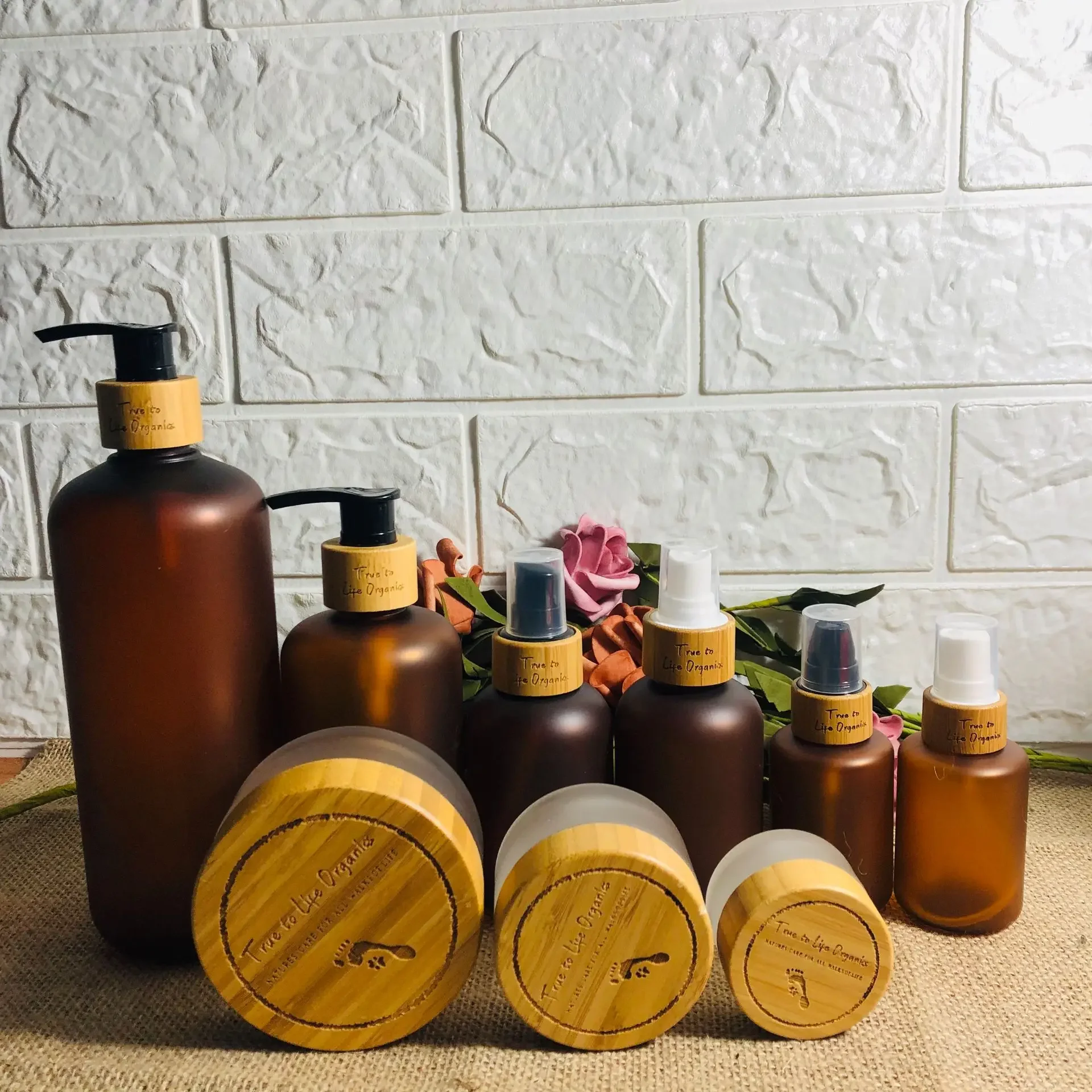 Bombas de loción para botella de champú de plástico personalizada ámbar, dispensadores de jabón, bombas de espuma, tóner, botella de plástico ámbar, facespraylotionbottle