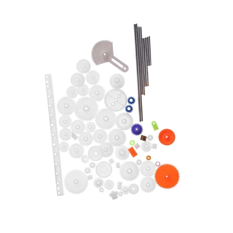 

78 шт., пластиковые шестерни, шкив, ремень, червячная стойка, набор шестерен, вал, ремень, набор аксессуаров «сделай сам»
