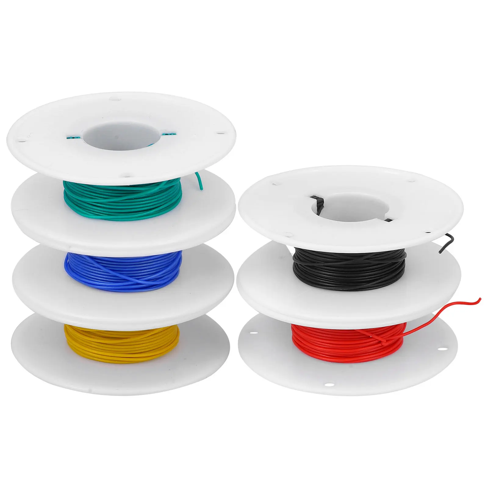 5 Rolls Soft Bendable Silicone Insulated Copper Wire Temperature Resistant for Electrical Projects DIY Decorative Wiring