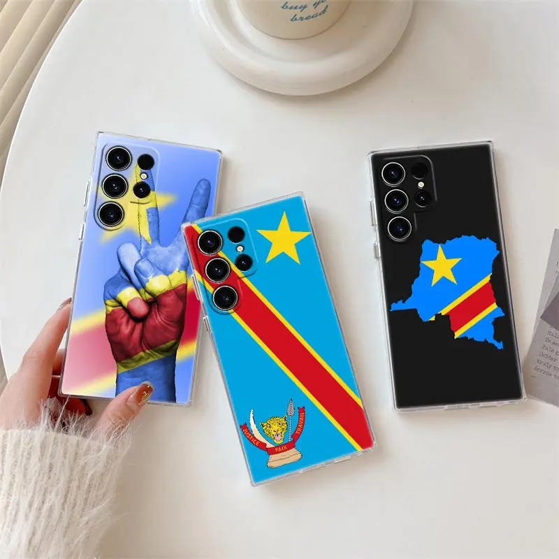 Congo Democratic Republic Flag Clear Case For Samsung Galaxy S26 S25 S24 S23 Ultra S20 S21 FE S22 Plus S26 Ultra 5G Phone Cover