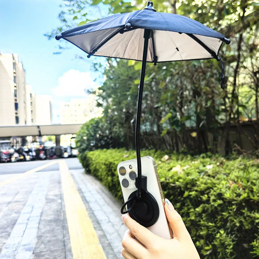

1x Magnetic Phone Umbrella For Cell Phones Anti-glare Sun Shade Cover 360° Rotation Mini Umbrella For Screen Protection 7*25*3CM