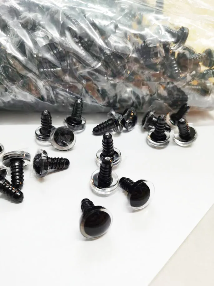 Masckaszem Neu 25mm Herzförmige Klare Schwarze Pupillen 3D Komische Runde Glitzer-Spielzeugaugen mit Hartem Unterlegscheiben für Plüschliebhaber-Puppenzubehör – Detail 37