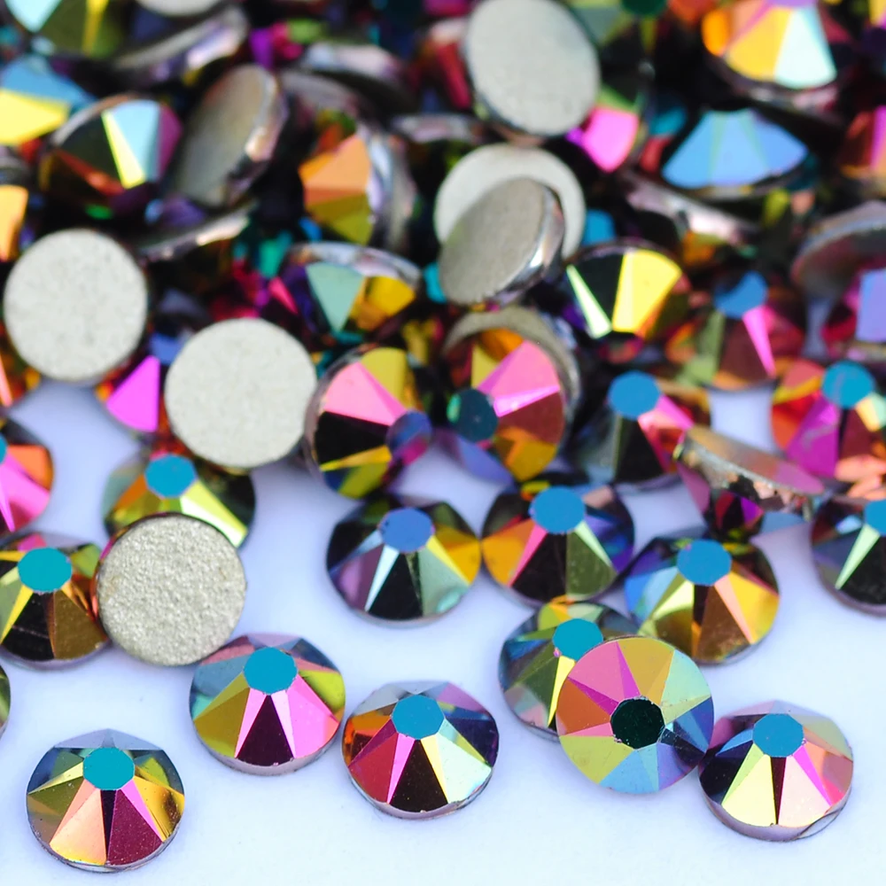 YANRUO 2088 Rainbow Rose Gold DIY Non Hotfix Rhinestones Cold Fixation Flat Back Strass Crystals Glass Stones For Clothing