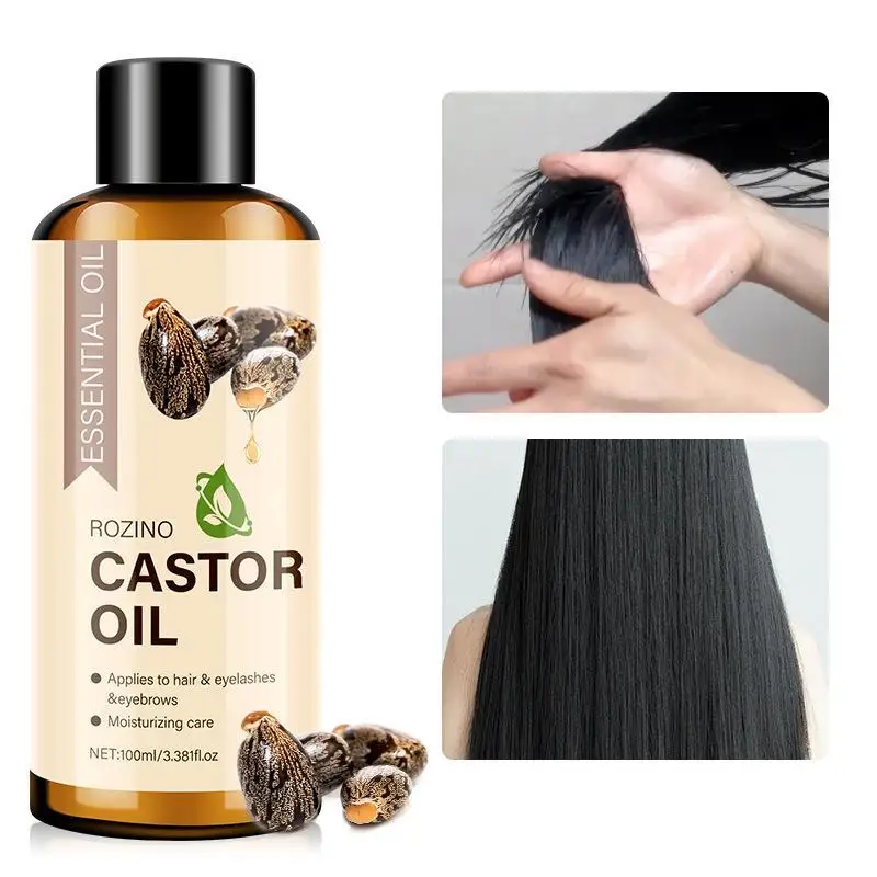 

Касторовое масло Эфирное масло для волос Плотный рост волос Сприятие регенерации против выпадения волос Предотвращение облысения Лечение Уход за волосами