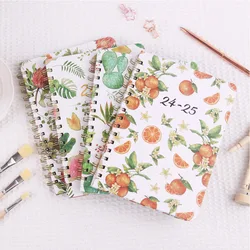 July 2024-June 2025 Agenda Planner Notebook Floral Loose-leaf Coil Notebook Diary Weekly Planner Schedules Calendar Notepad