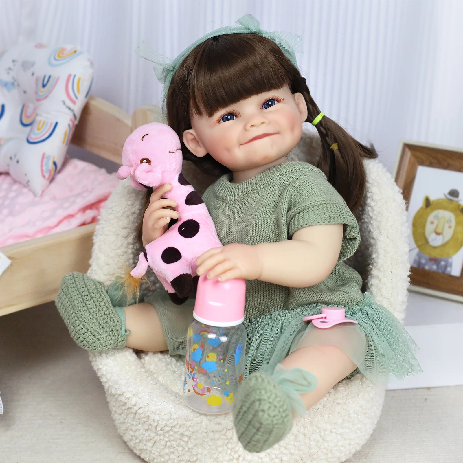 55CM Full Body Raya Zachte Siliconen Vinyl Reborn Peuter Meisje Levensechte 3D Huid Handgemaakte Kunst Pop Speelgoed voor Meisjes Kerstcadeaus