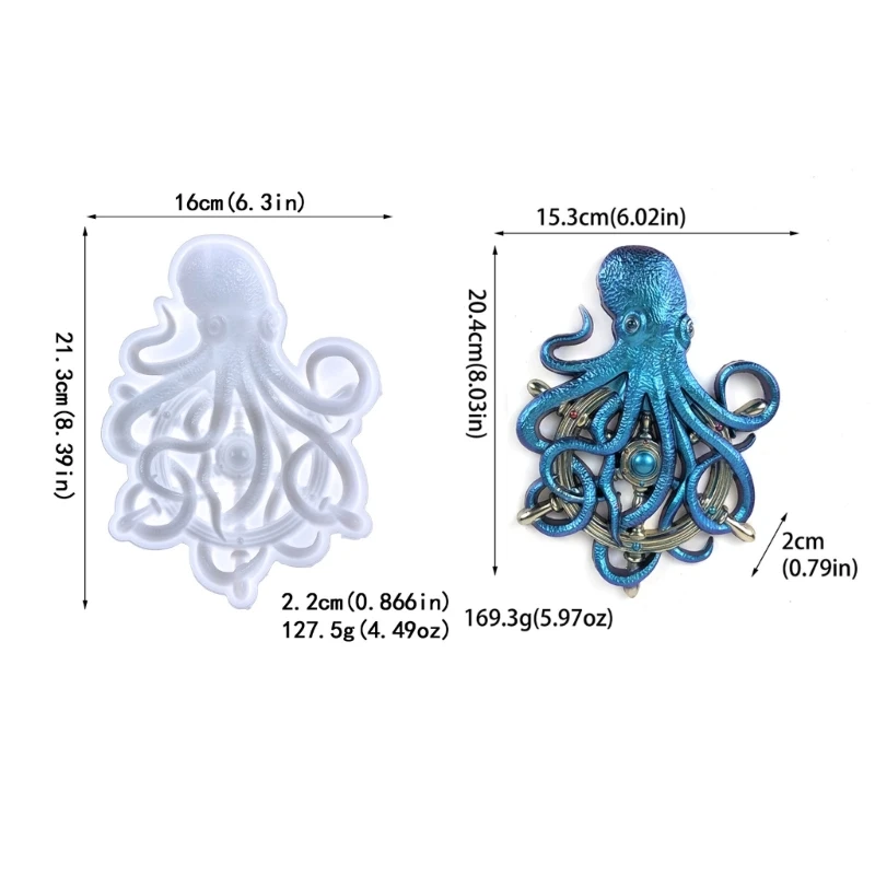 3D Octopus Shape Silicone Candle Mold for DIY Handmade Plaster Soap Non toxic Resin Moulds Creating Unique Decorations