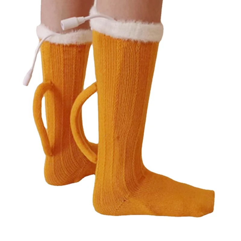 3D Beer Mug Socks Knit Long Tube Socks Cute Unisex Novelty Winter Warm Beer Socks Warm Thick Floor Socks