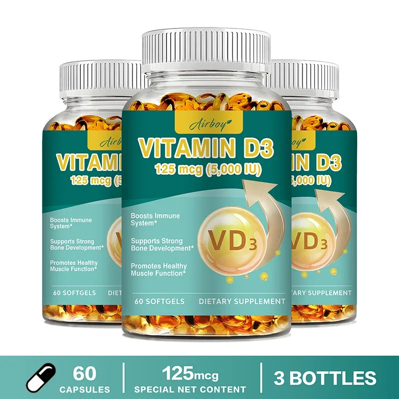 Vitamin D3 - Promotes Strong Bones and Teeth, Immunity, Healthy Muscle Function