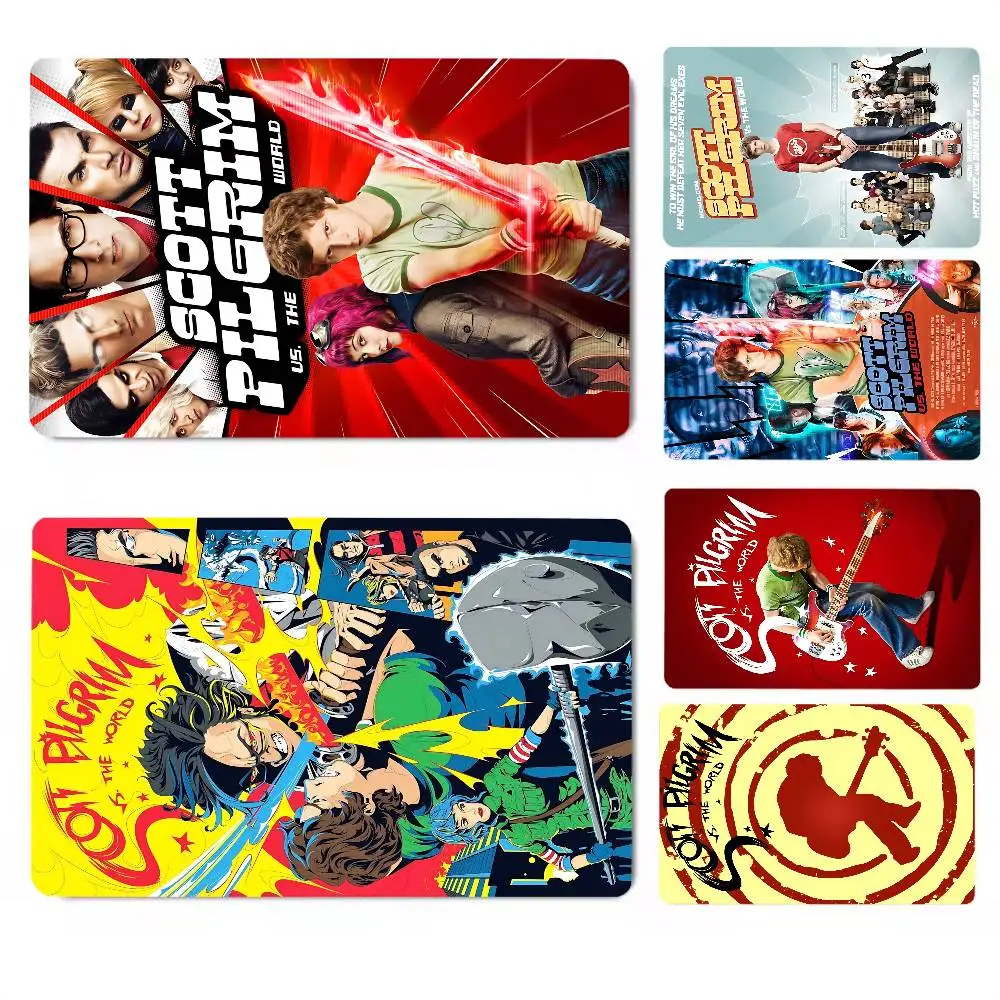 Película Vintage Scott Pilgrim Vs. The World-pegatina de película frontal mate de Anime, cubierta para tarjeta de crédito con Chip pequeño, tarjeta de débito