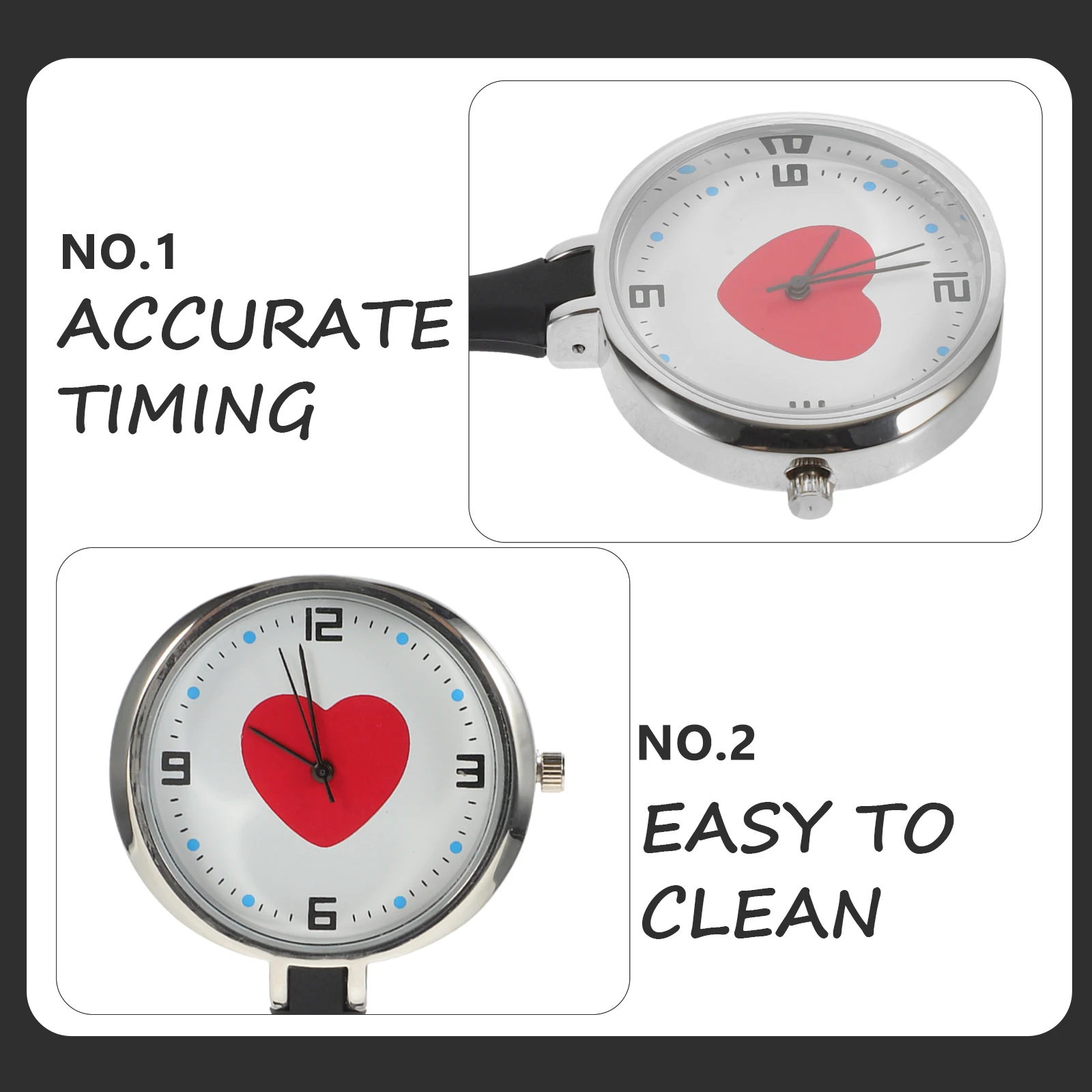 

s Silicone Nurse Watch Hanging Clip on Lapel Brooch Pendant Quartz Digital for Nurses White B Healthcare Accessories