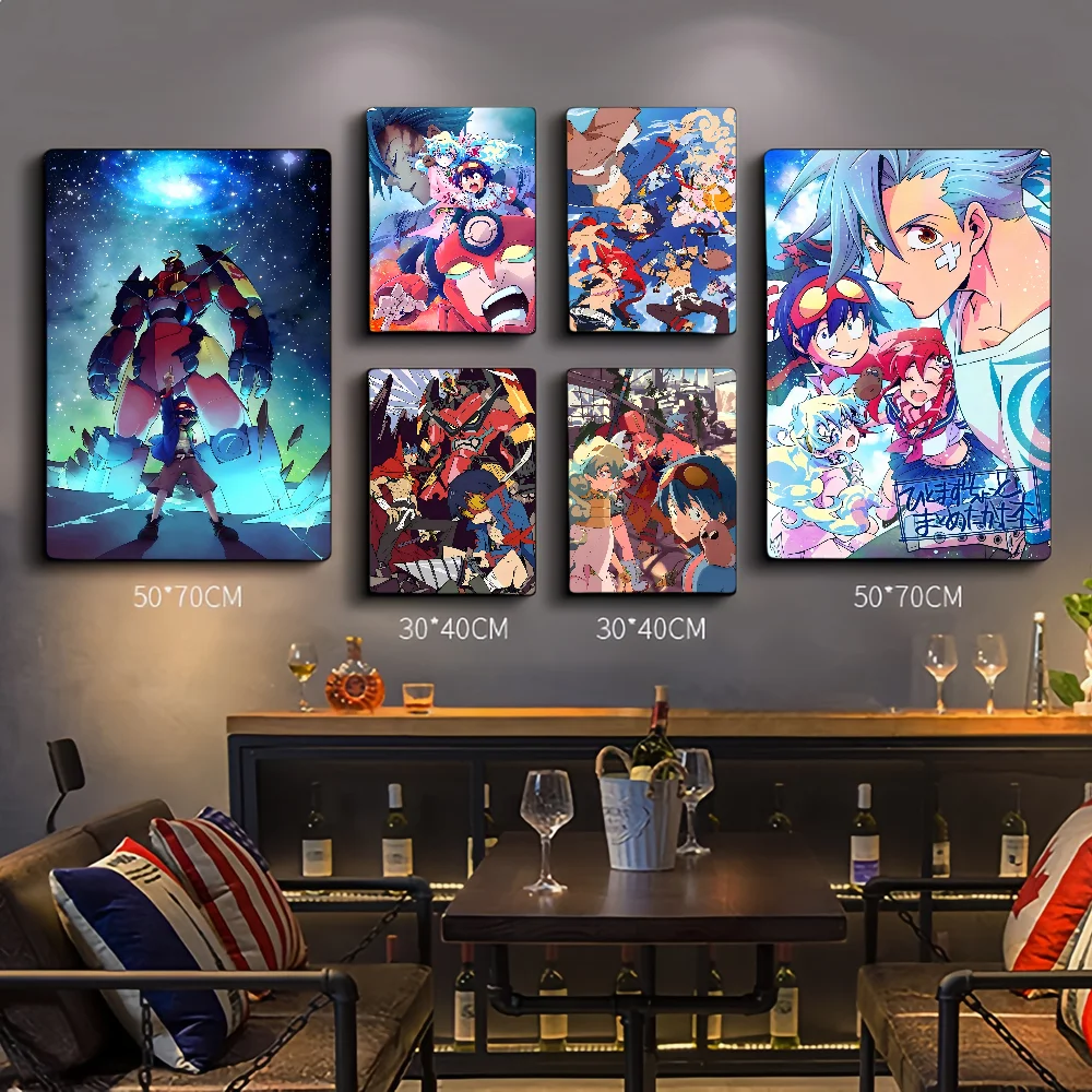 Gurren Lagann Classic Vintage Posters Vintage Room Home Bar Cafe Decor Nordic Home Decor