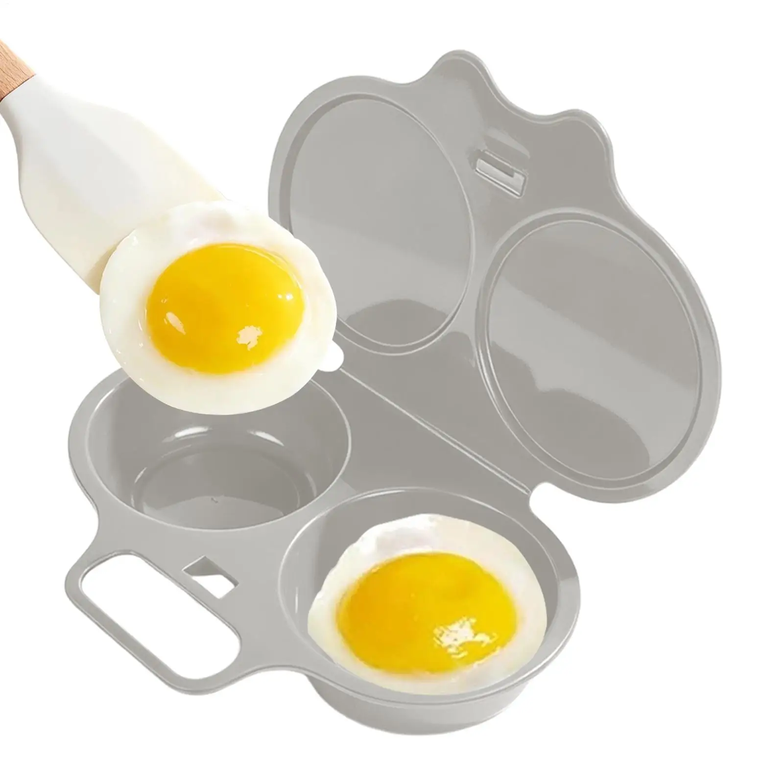 Food Grade Microwave Egg Poacher Nonstick 2 Cavity Quick Boiler Poached Egg Cooker For Cooking Camping Breakfast Sandwiches