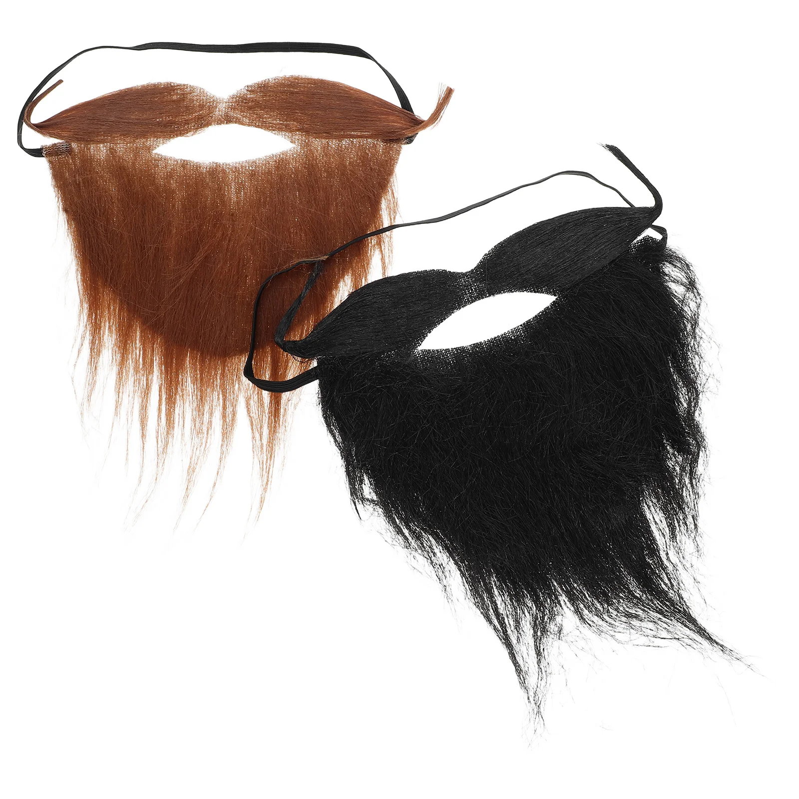 

2Pcs Party Fake Beard and Mustache Costume Accessories Lightweight Realistic Texture Easy to Wear Remove for Halloween