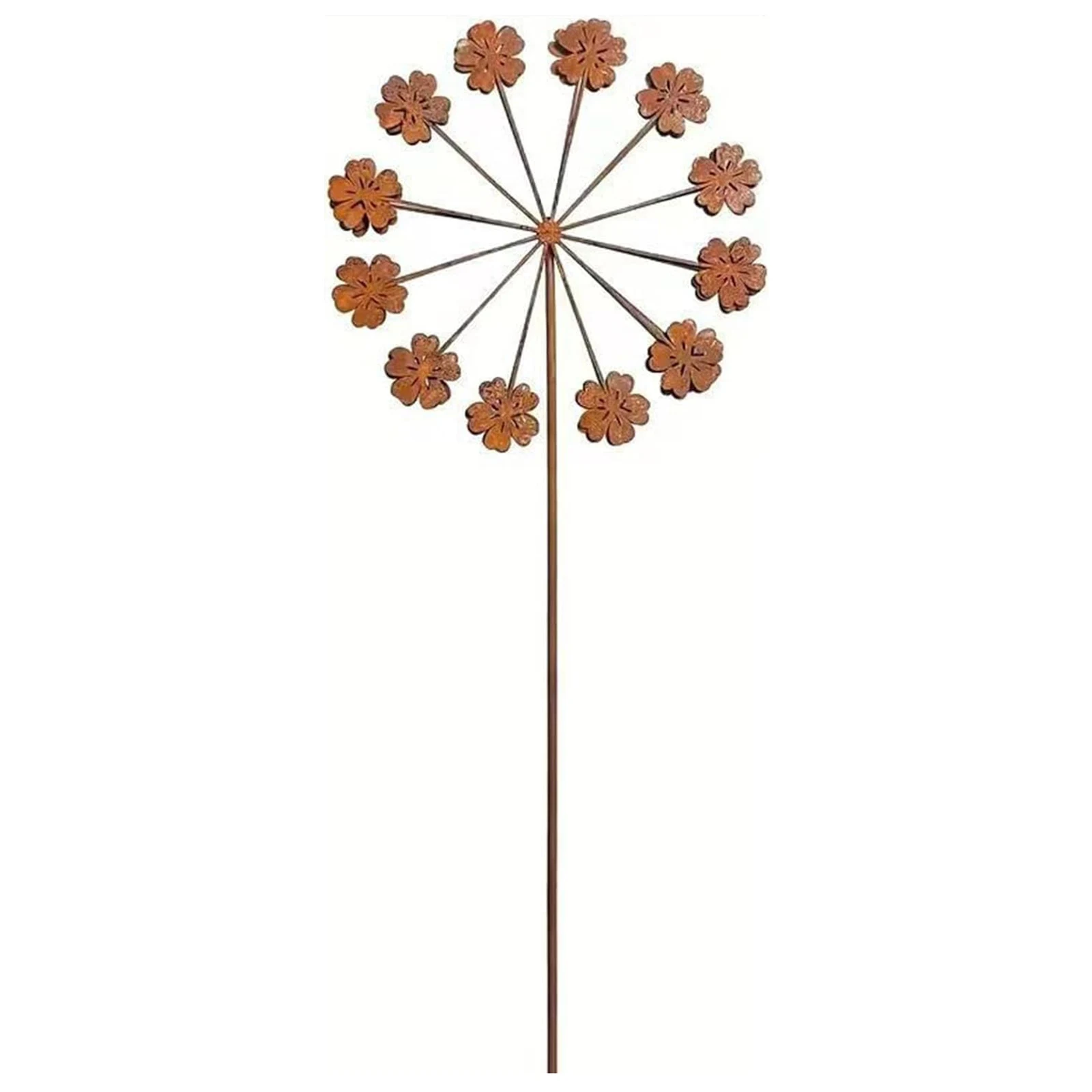 2Pcs Metal Rusty Garden Stake Decor Sturdy Flower Poppy Garden Stake Decoration Retro for Gardens Balcony Terrace Country Style