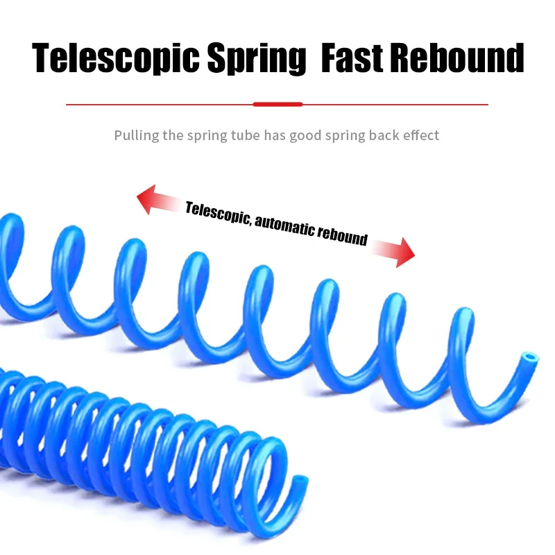 PU 공기 압축기 호스 튜브 커넥터 포함 유연한 공기 공구, 공압 폴리우레탄 용수철 나선형 파이프, 조인트 * mm, 6 m, 9 m, 12 m, 15m
