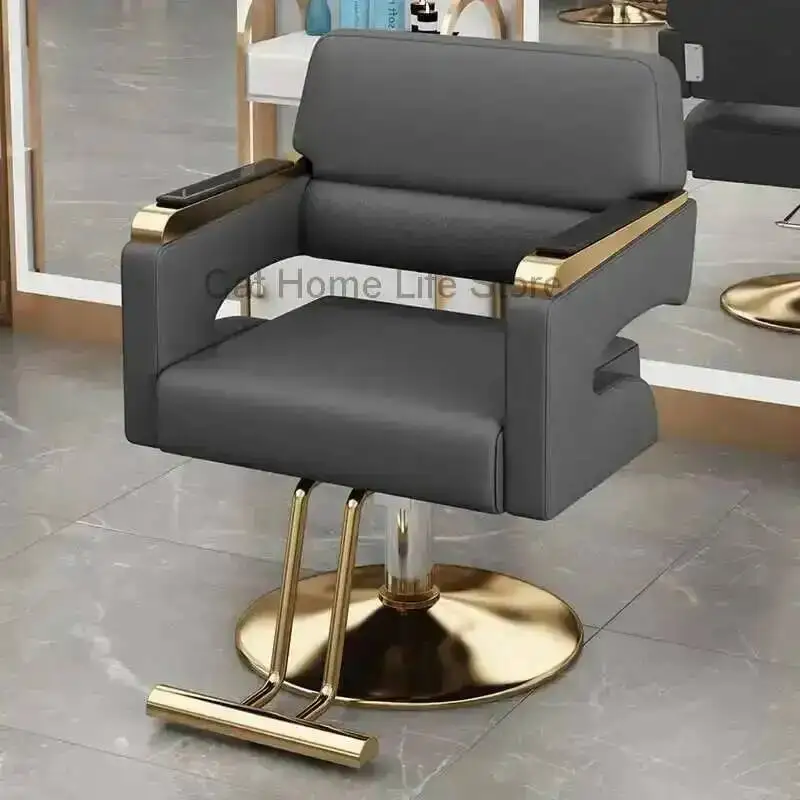 

Professional Salon Styling Gold Chair Barbershop Pedicure Black Barber Wheel Red Siege Beauty Washing Heavy Duty Swivel Vanity