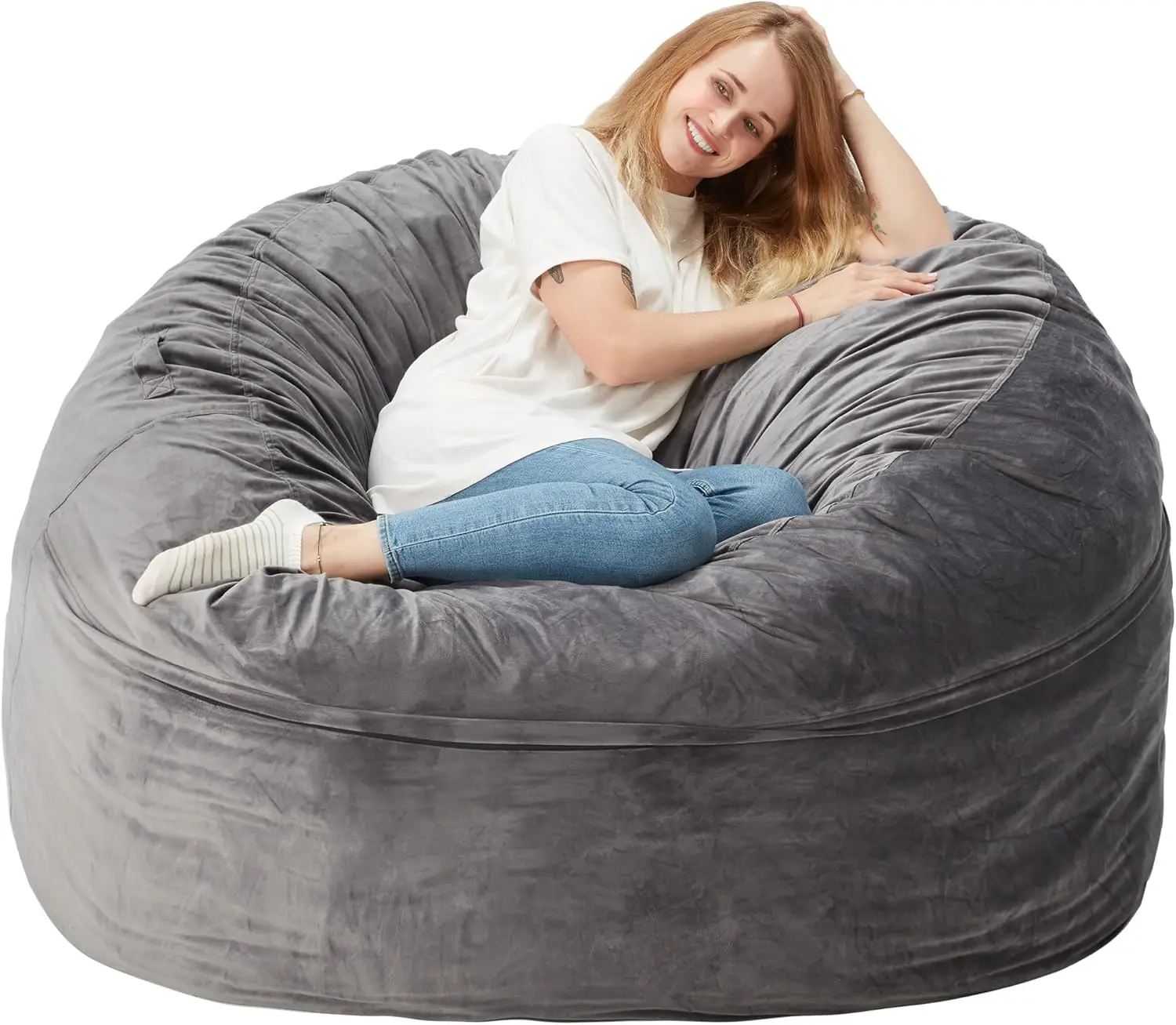 6FT Bean Bag Chair Giant with Memory Foam Filled Comfy  Chairs for Adults Adult  Chair with Dutch