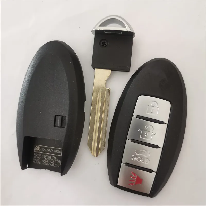 3PCS 4 Button Smart Remote Key Shell For Nissan Altima Maxima Sentra Sylphy Tiida Qashqai Livina Sunny Key Case Replacement