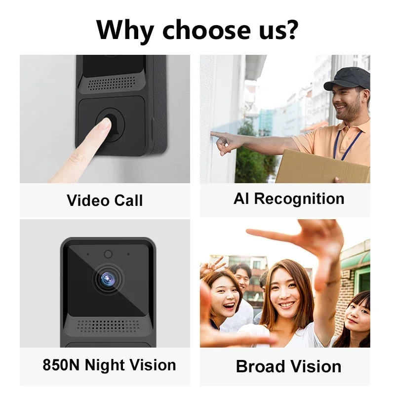 WIFI Doorbell Smart Home Wireless Phone Door Bell Camera Security Protection Video Intercom 720P IR Night Vision For Apartments