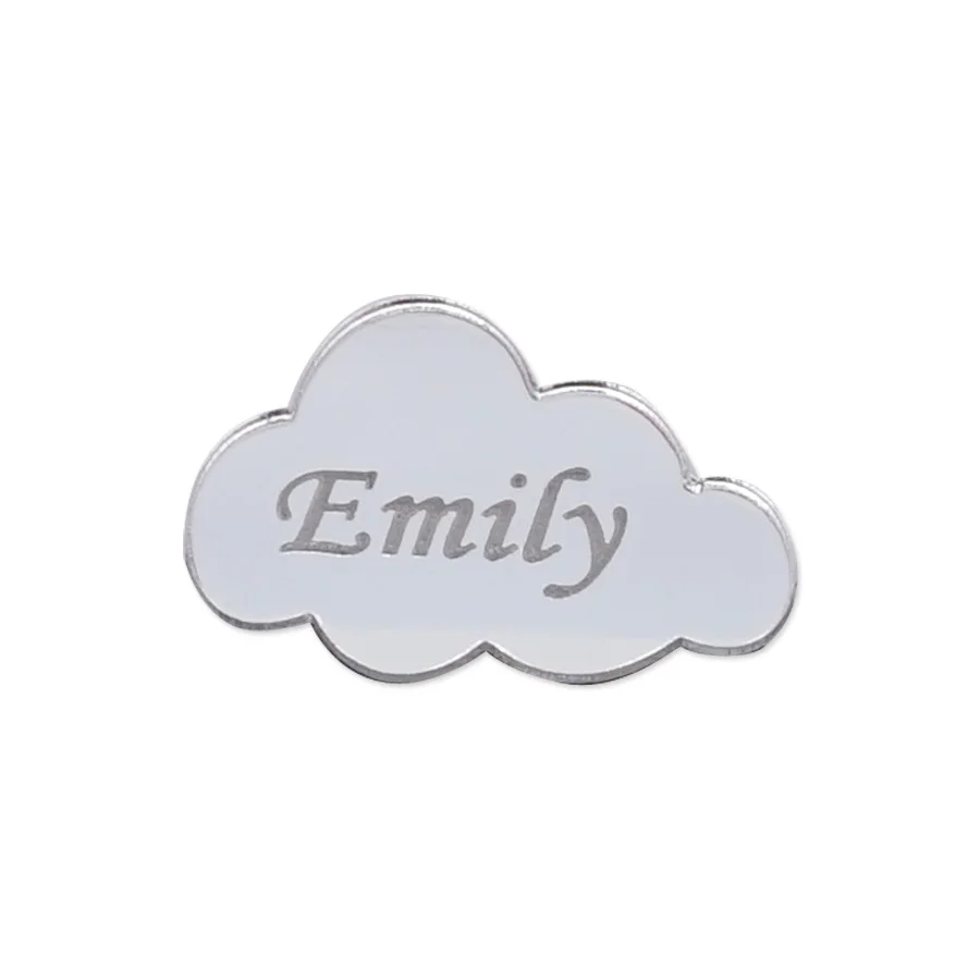 Personalisierter Wolken-Namens-Acrylspiegel-Aufkleber, Individuelles Babyparty-Namensschild, Gold-Spiegel Partydekoration 3cm 5cm