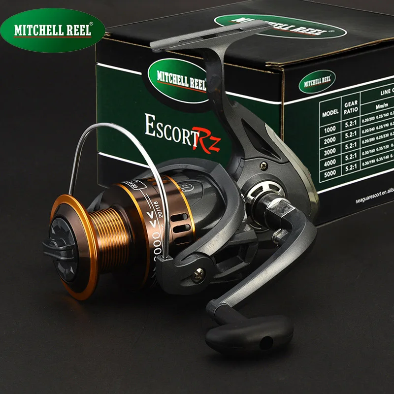 MITCHELL-carrete de pesca giratorio, bobina de Metal, rodamientos 5,2: 1, 12 + 1BB, copa de línea de Metal, aparejos de mar, carrete de pesca de carpa 1000-7000