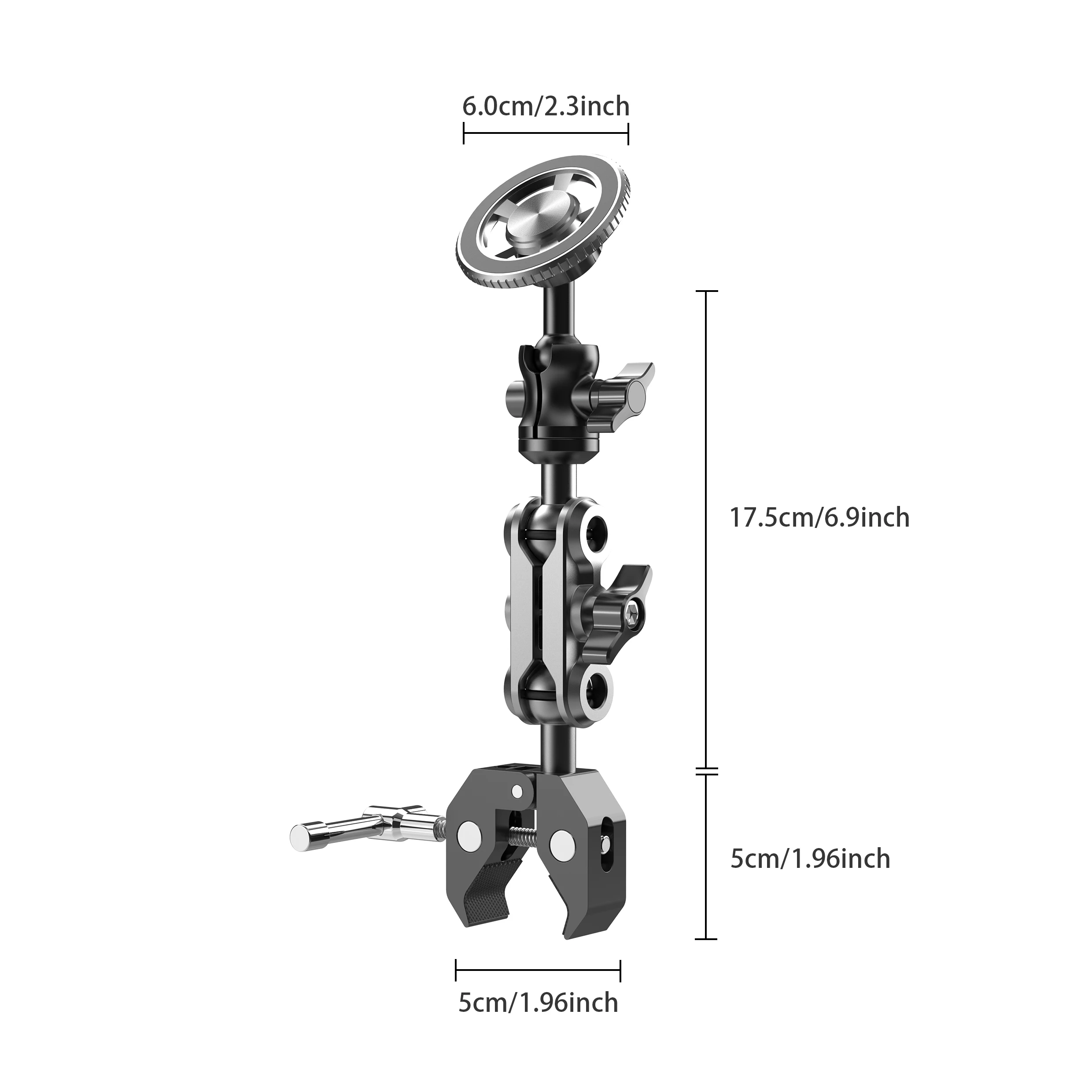 Ganzmetall-Magnet-Telefonhalter für Laufband/Spin-Fahrrad/Kinderwagen/Rollstuhl/Golfwagen/Polen/Musikständer/stationäres Fahrrad/Lenker – Detail 5
