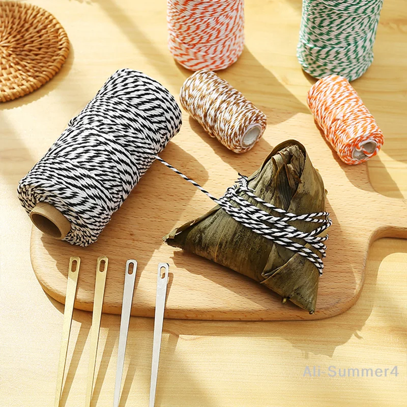 2mm Thick Butchers String Cotton Twine Meat Prep Trussing Turkey Barbecue Strings Meat Sausage Tie Rope Cord 100 Meters