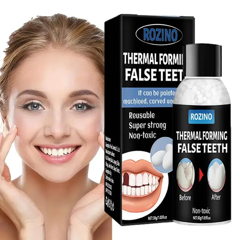 Tooth Repair Beads 30g Thermal Fitting Beads Moldable False Teeth Adhesive Safe Broken Teeth Filling Gaps Repair Retouching