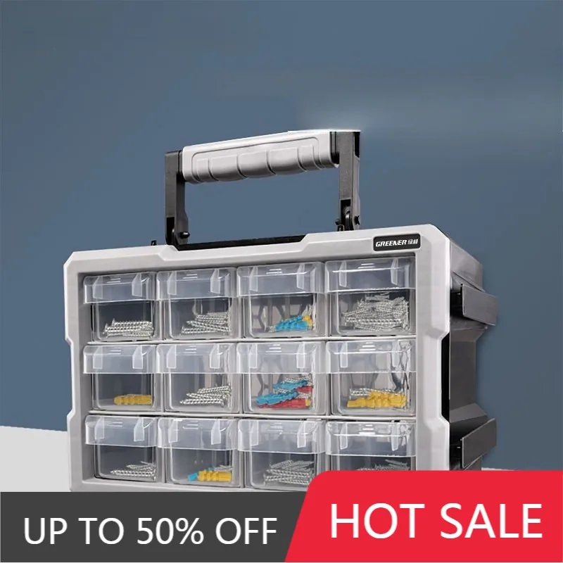 Visible Parts Storage Box Spliceable Tool Accessories Box 1/2/4/12 Grid Screw Toolbox Handheld Drawer Tools Part Organizer Boxes