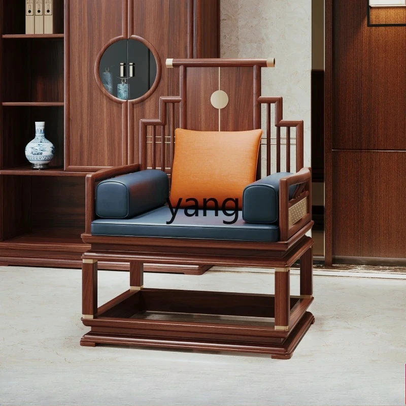 LTT， new Chinese tea table master chair meditation ebony solid wood boss chair