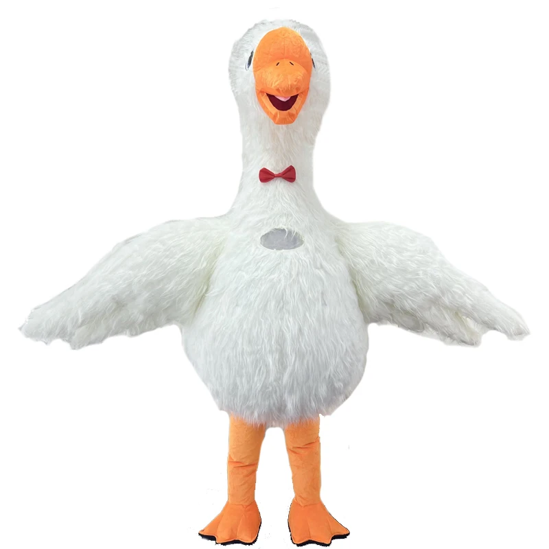 SAYGO Inflatable Goose Mascot Costume For Adult Men Goosey Swan Cosplay Customize Suit Mascotte Carnival Funny Furry Fursuit