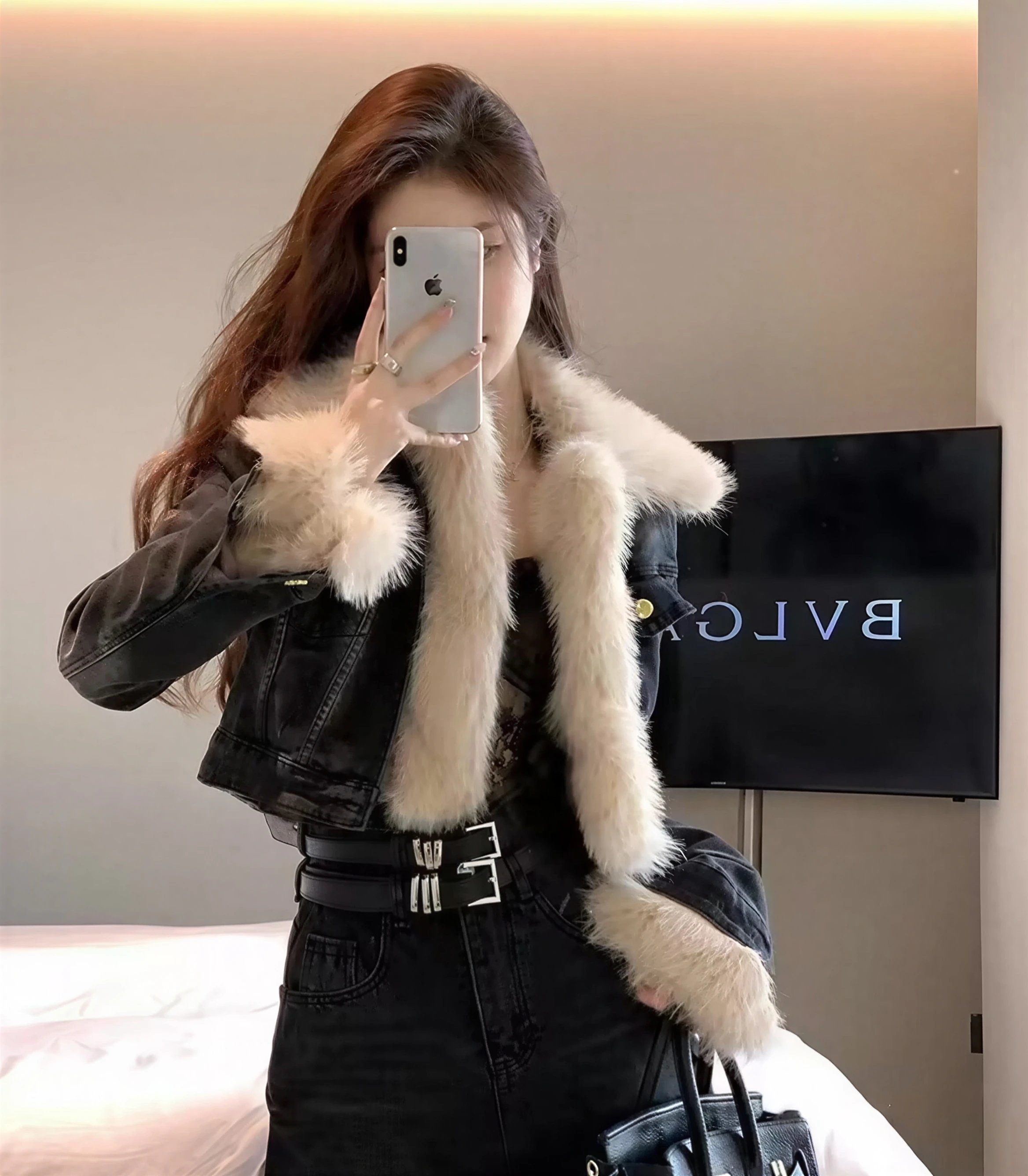 

Parkas Womens Informales Autumn Woolen Fleece-Padded Ruffled Ruched Elegant Timeless Office Mother'S Comfortable Graceful Tender