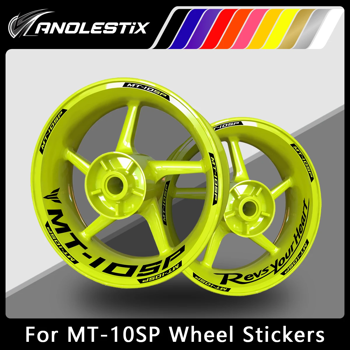 

AnoleStix Reflective Motorcycle Wheel Sticker Hub Decal Rim Stripe Tape For YAMAHA MT-10SP MT10SP