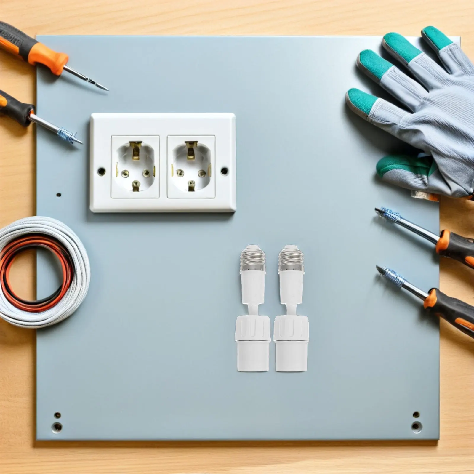 

Комплект из 4 универсальных гибких удлинителей-адаптеров E27 для ламп, для регулировки освещения в доме