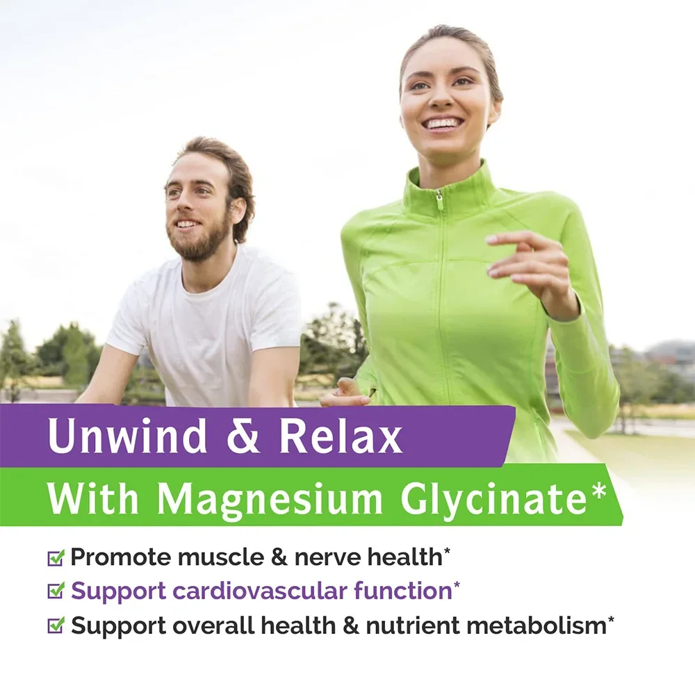 2 Bottle Magnesium Glycine Capsule Promotes Muscle and Nerve Health Support Cardiovascular Function Health Food