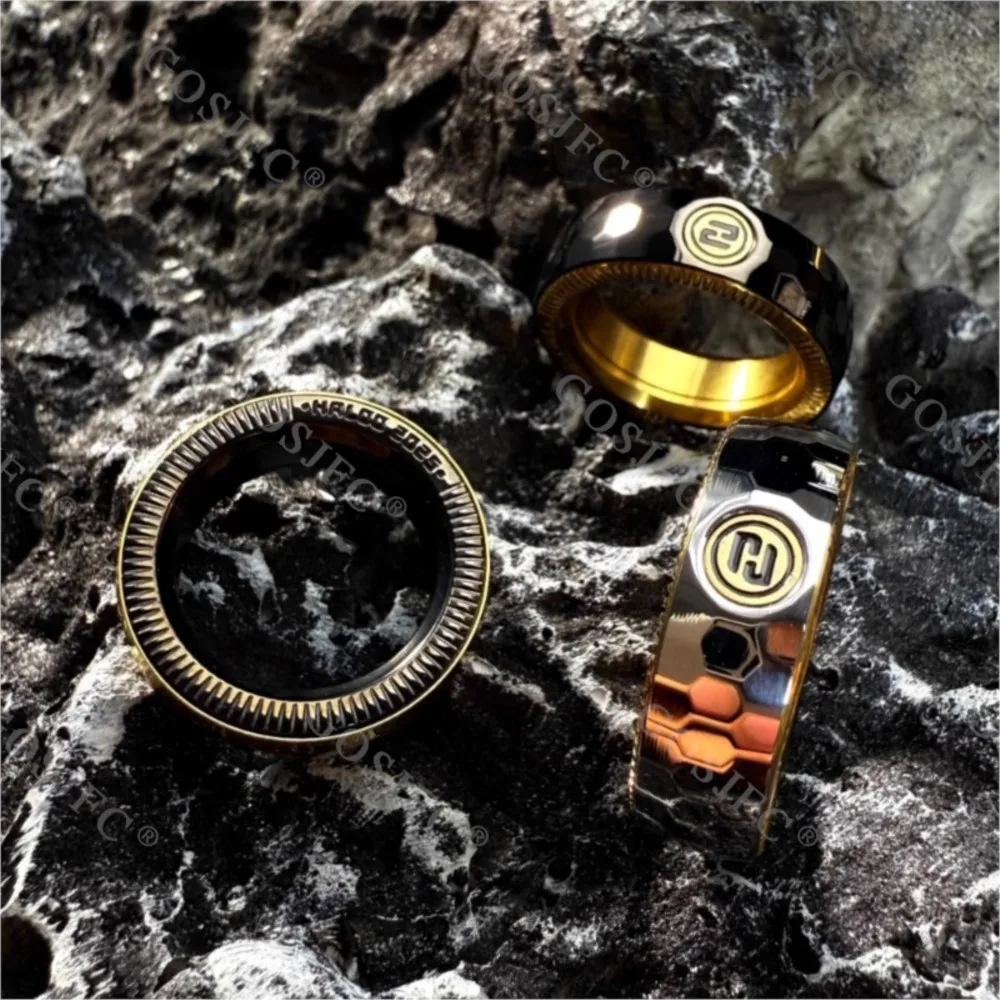 HALOOPLAYER EDCリングスピナー フィジェットトイ 大人向け 不安解消 メタルトイリング