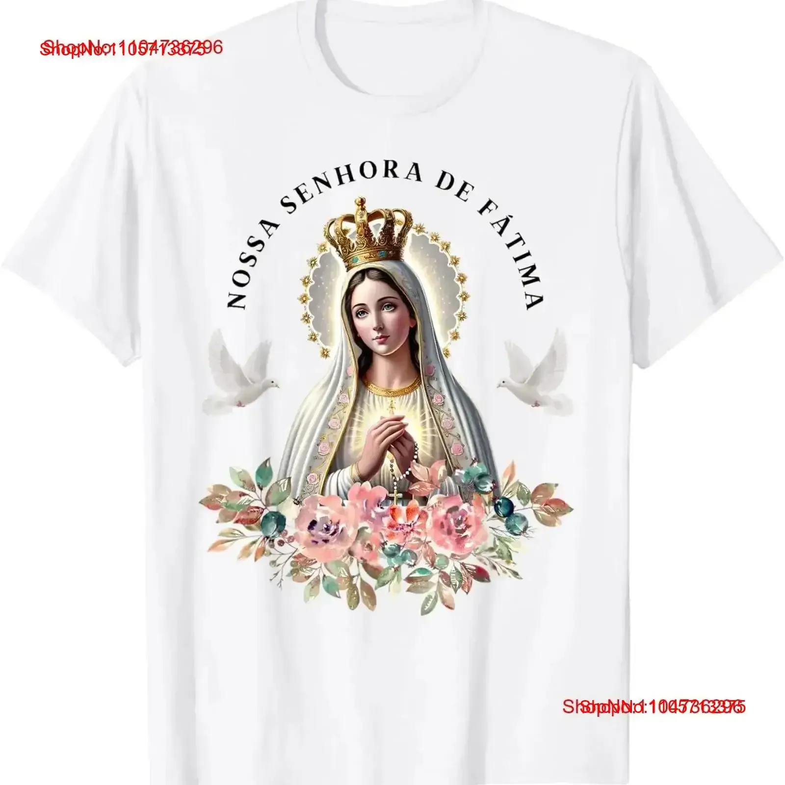 Футболка для женщин Nossa Senhora de Fatima с изображением Девы Марии, винтажная, с эффектом потертости, мягкая, универсальная, модная, винтажная.