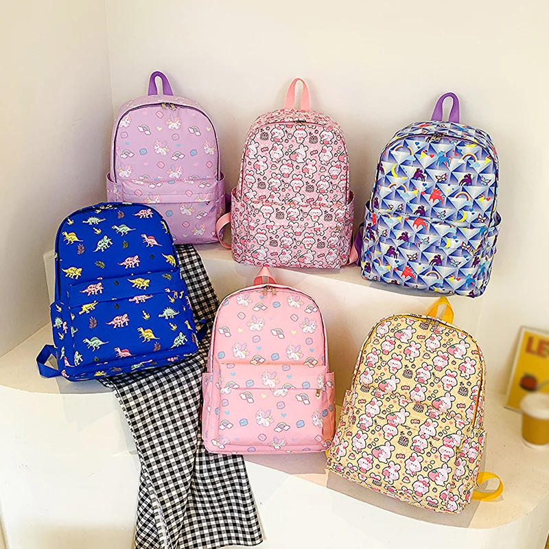 Cute Cartoon Impresso Mochilas para Crianças, Kindergarten Schoolbag, Kids Book Bags, Meninos e Meninas, Animal Travel Backpack