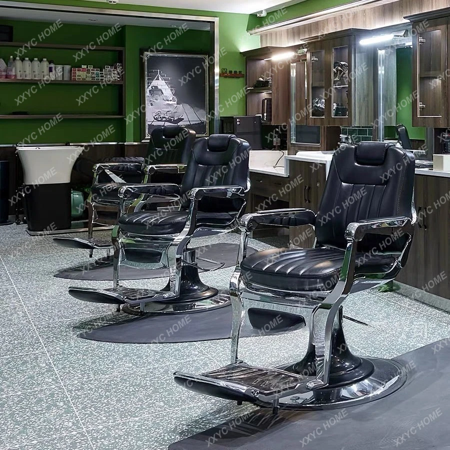ML High-end men's barber chair barber shop can put down retro oil head large chair lift perm, dye and shave hair chair